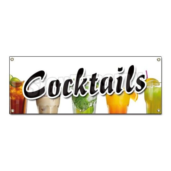 COCKTAILS BANNER SIGN all day 2 for 1 two for one beer bar happy drink